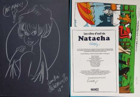 François Walthéry | Natacha - Les Clin d’Oeil de Natacha + dédicace - Vol. 1 - Cartonné - (2019) | Catawiki