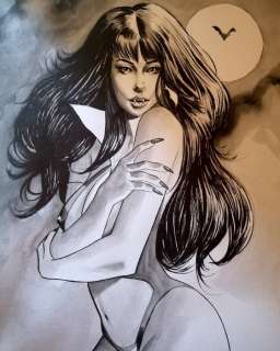 Giuseppe Candita | G. Candita - " tributo a Vampirella " cm 42x29 - Page volante - Exemplaire unique (2021) | Catawiki