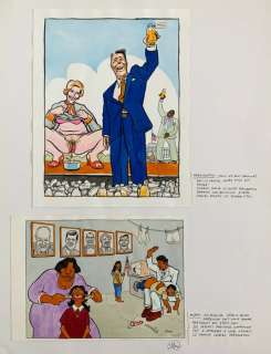 Willem | Willem - 2x Dessin original couleur - Washington / Miami | Catawiki