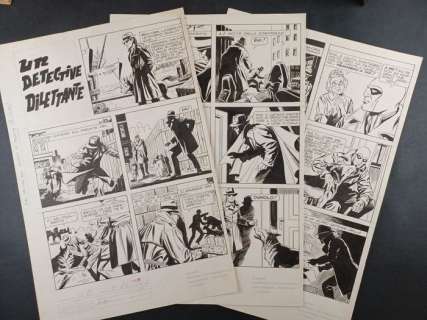 Cambiotti, Casablanca | Uomo Mascherato Avventure Americane II Serie n. 16 - 3x Tavole Originali nn. 1, 2, 3 "Un Detective Dilettante" - Page volante - Exemplaire unique - (1972) | Catawiki