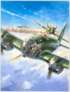 Lucio Perinotto - illustration originale intitulée "He 111 vs i-16"