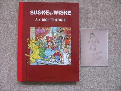 Willy Vandersteen / Paul Geerts | Suske en Wiske - 3 x 100 - Trilogie - Grootformaat album met fraaie pentekening van Paul Geerts - Cartonné - EO - (2008) | Catawiki