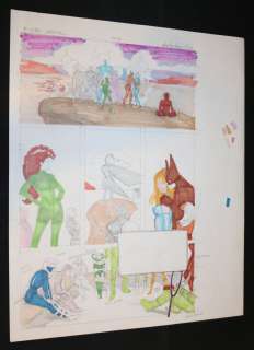 Mike Vosburg - X-men annual #13 color prelim p. 34 - great x-men returning home shot and the serpent society beat up - 1989