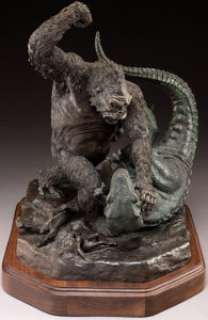 Ray Harryhausen (American, 1920-2013)
 Primordial Rage, 1986
 Bronze sculpture
 15-1/2 inches high on a 2 inches high wo... | Heritage