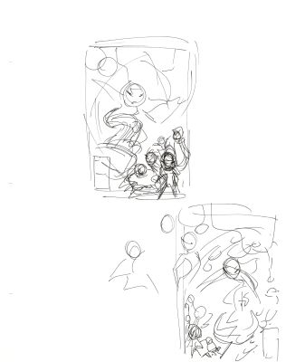 Dave Bullock 2 LOT Hand-Drawn Comic Illustrations for Covers and Book DC L47 | Charles Scott Gallery