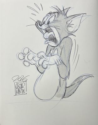 TOM ET JERRY ARTBOOK - DÉDICACÉ PAR OSCAR MARTIN : TOM N°3 | Pulp’s