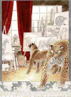 Frank Pé | Paul Jouve, dessin original à l’aquarelle et à l’acrylique en hommage à Paul Jouve. | Septimus