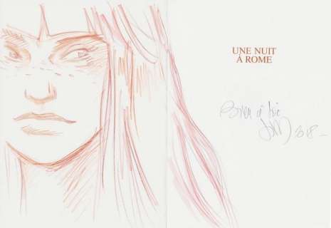 Jim. Dessin original dédicacé Une nuit à Rome | BDEnchères