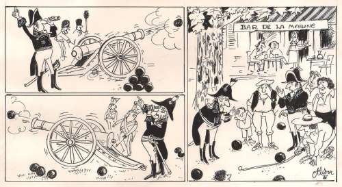 Alidor | Planche humoristique Ã  l’encre de Chine et Ã … | Millon