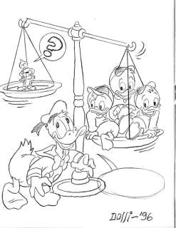 Alessandro Dossi | Donald Duck - Dossi, Sandro - illustrazione originale di Paperino (1996) | Catawiki