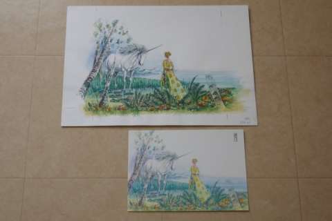 Michaud, Jean-Marie - Michaud, Jean-Marie - Dessin original couleur + ex-libris - La Dernière Fée du Pays d‘Arvor - (2004)