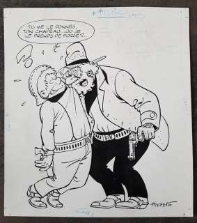 Chick Bill - Dessin original - couverture "Le journal de Tintin" Belge n°36 du 04/09/1984  - (1984) | Catawiki