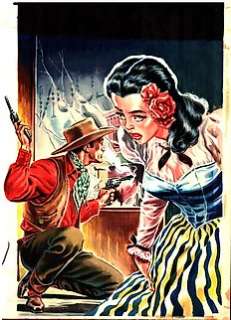 Antonio Canale | Collana Ranch n. 1 - Antonio Canale - Original Cover "i rangers del Texas" - Page volante - Exemplaire unique - (1953) | Catawiki