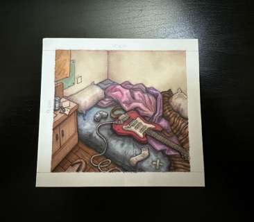 De J.Giner | Dibujo Original de J. Giner, «Rock Hard 1977». Zona descanso tablero. | Yojimbo Cómics