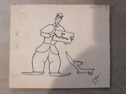 Sergio Tofano | Domenica del corriere Tofano - Un milione - Page volante | Catawiki