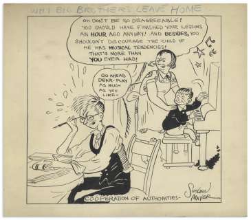 Sheldon Mayer Comic Sketch Circa Early 1930s, Pre-Scribbly Strip for ‘‘Why Big Brothers Leave Home‘‘