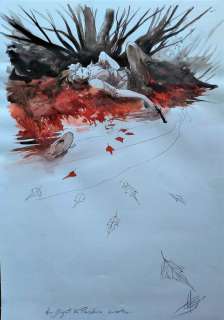 Eric Hérenguel - Hérenguel, Eric - Preliminary original cover - Lune d‘argent sur Providence T1 - Les enfants de l‘abîme - (2005)