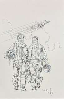 Frédéric Toublanc | Toublanc, Frédéric - Dessin original à l’encre de chine et crayon - Signé - Tanguy et Laverdure | Catawiki