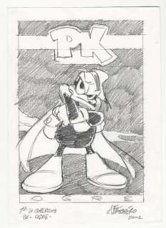 Andrea Freccero | Pk - Pikappa #7 - Andrea Freccero - bozzetto originale/prova di copertina per "O.G.R.E." - Page volante - Exemplaire unique - (2002) | Catawiki