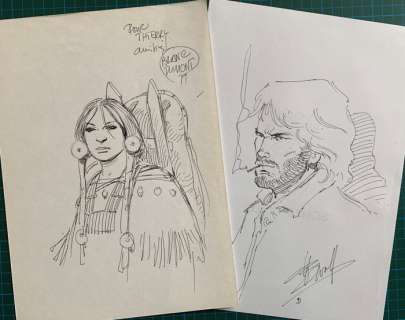 Blanc-Dumont / Swolfs | Blanc-Dumont / Yves Swolfs - 2x dessin original dédicacé - (1979/1991) | Catawiki