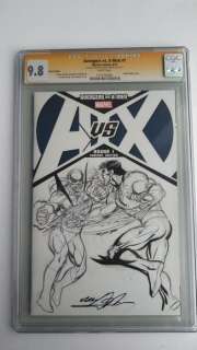 Neal Adams | X-Men, Avengers 1 - Avengers vs X-Men - Blank Variant - Neal Adams sketch & signed CGC 9.8 - Agrafé - Exemplaire unique - (2012) | Catawiki