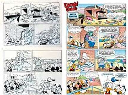Evert Geradts, Sander Gulien - Donald Duck - H 2014-522 - Donald Duck - "Mot in de metro" - Signed Original comic page by Sander Gulien - Exemplaire unique - (2015)