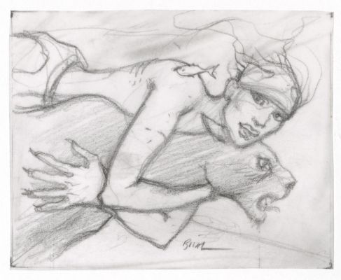 Enki Bilal | GRAPHITE IN PROGRESS 3 – Dessin original 89 | Galerie Barbier
