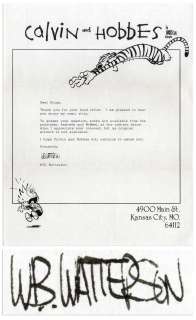 Bill Watterson Letter Signed on ’’Calvin and Hobbes’’ Stationery From 1988 -- With PSA/DNA COA | Nate Sanders