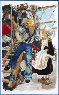 Joubert | Illustration Ã  la gouache intitulée "Le Départ … | Millon