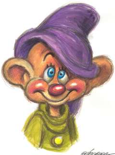 Joan Vizcarra | Dopey [Snow White and the Seven Dwarfs] - Original Drawing - Joan Vizcarra - Pencil Art - Original Artwork | Catawiki