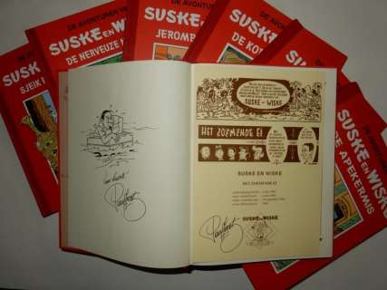 Vandersteen, Willy | Suske en Wiske - 7x Strip Klassiek - Range 52 t/m 58 - Met 7 opdrachttekeningen Paul Geerts - Cartonné - EO - (1999) | Catawiki