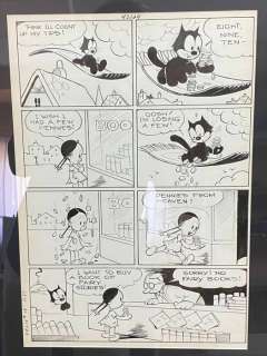 Otto Messmer | Felix the Cat - #18 Page 37 (Otto Messmer, 1950) Original Art, hand inked - framed | Catawiki