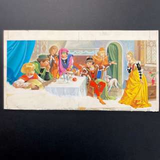 Severino Baraldi | Baraldi, Severino - Original illustration - The Golden Goose - A Striking Beauty (gouache and pencil on illustration board) | Catawiki