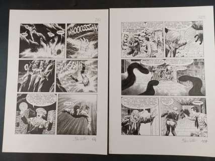 Boselli, Civitelli | Tex - Coppia di tavole originale "Il Segno di Yama" - Page volante - Exemplaire unique | Catawiki