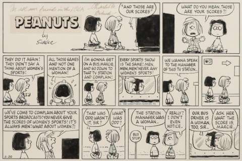 SCHULZ PEANUTS PATTY & MARCIE SUNDAY COMIC STRIP | misc / divers