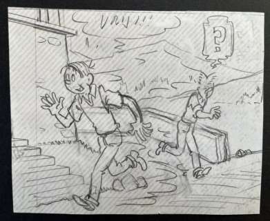 Pom | Pom - Originele schets/voorstudie - Piet Pienter Bert Bibber - Bert en Piet - Vakantie in Pandorra - (1991) | Catawiki