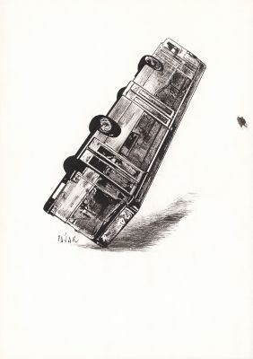 Frédéric Pajak | Sans titre, 43 - Encre de Chine, plume et pinceau sur papier | Huberty Breyne Gallery