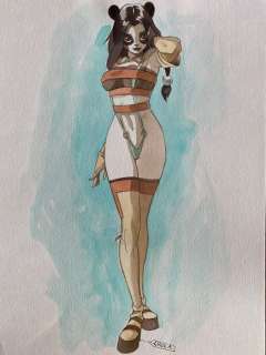 Cucca, Vincenzo | Cucca, Vincenzo - Dessin original couleur - Pandamonia - (2012) | Catawiki