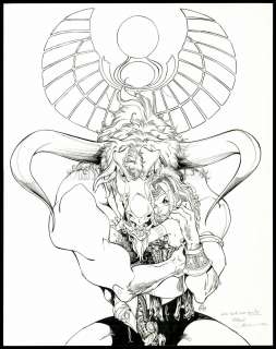 Crisse - Illustration originale pour la couverture du tirage spécial Carrefour limité, retouches au correcteur blanc - Les Mystères de Samothrace - Atalante