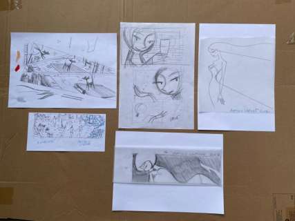 Lapone, Antonio | Lapone, Antonio - 6x Dessin original - Demoiselle | Catawiki