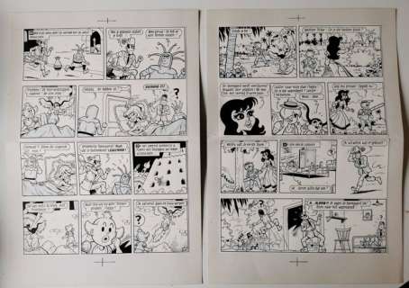 Studio Vandersteen - Peter Koeken | Studio Vandersteen / Peter Koeken - 2 originele pagina’s (p26) + (p.32) Tits 27 - Het rijk van Patta Poef - (1985) | Catawiki