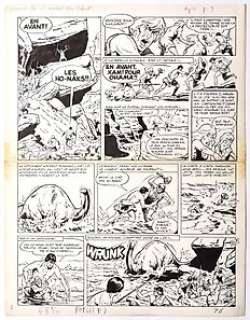 Aidans, Édouard | Aidans, Édouard - Planche originale - Tounga - Le Combat des géants - (1967) | Catawiki