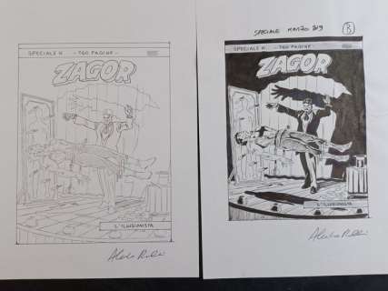 Alessandro Piccinelli | Alessandro Piccinelli 2x prove di copertina Zagor "L’ Illusionista" - (2019) | Catawiki