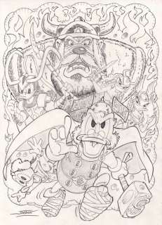 Julian Jordan | Disney - A3 Original art - Uncle Scrooge - Thor - Signed Original Drawing by Julian Jordan | Catawiki