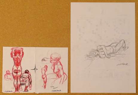 Tanino Liberatore | Tanino Liberatore - 2x Dessin original érotique - Signée - Page volante | Catawiki