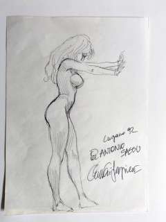 Eleuteri Serpieri | Druuna - illustrazione originale dedicace "Druuna" - Page volante - Exemplaire unique - (1992) | Catawiki