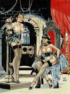 Félix Meynet | Duelles, dessin original à l’encre de chine et à l’aquarelle pour ce portfolio publié chez Bruno Graff Editions. | Septimus