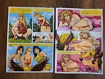 Sipp, André | André Sipp - 2 Planche originale érotique wolfy - Page volante | Catawiki