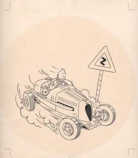 Hergé | Tintin, illustration Ã  l’encre de Chine et rehaut… | Millon