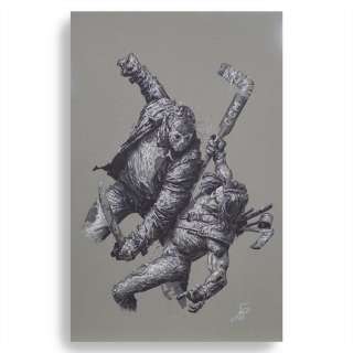 Jason Voorhees vs. Casey Jones- Johnny Desjardins Original Art | ComicTom Shop